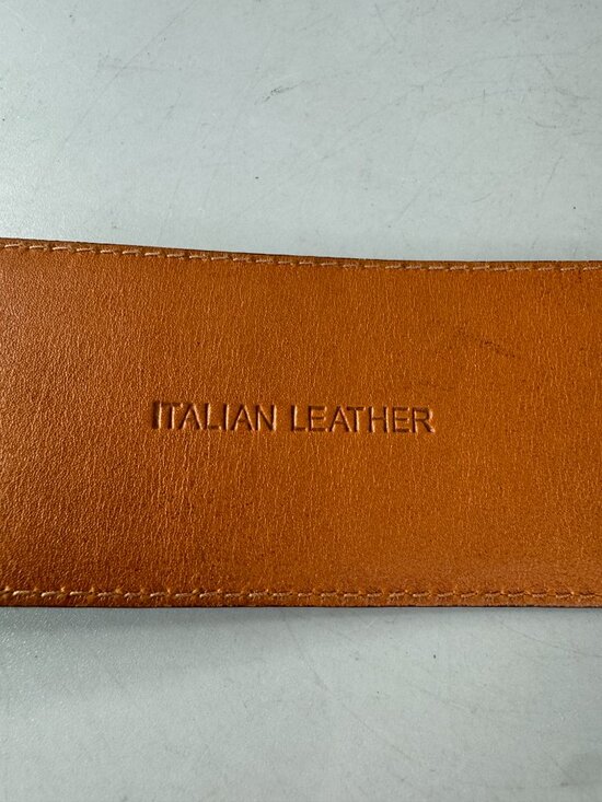 LAUREN RALPH LAUREN WIDE CROC EMBOSSED LEATHER WIDE BELT WOMEN LARGE BLACK main image 4